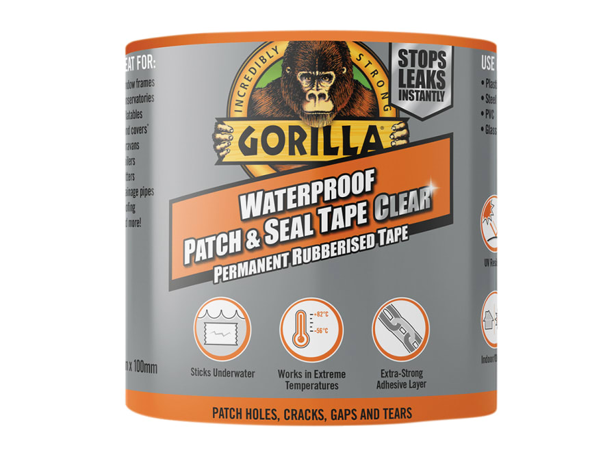 Gorilla Glue Gorilla 3044751 Waterproof Patch & Seal Tape 100mm x 2.4m Clear