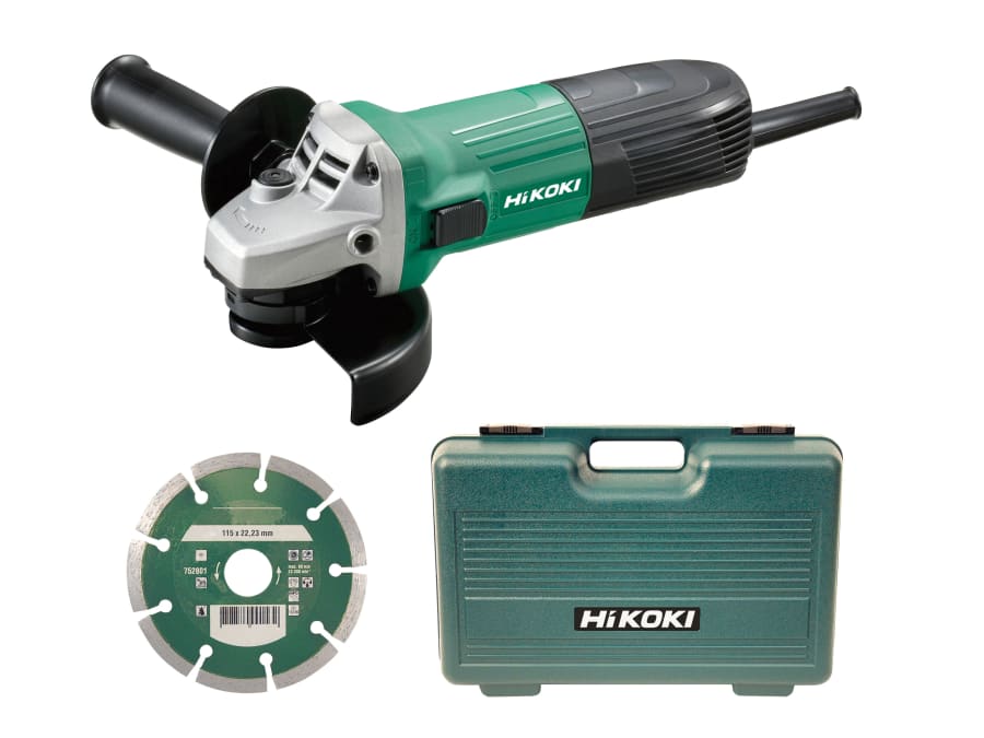 Hikoki G12STXJ7Z 115mm 600W Angle Grinder with Diamond Blade and Case