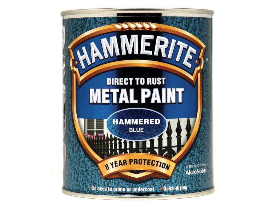 Hammerite 5092938 Direct To Rust Hammered Finish Metal Paint Blue 750ml