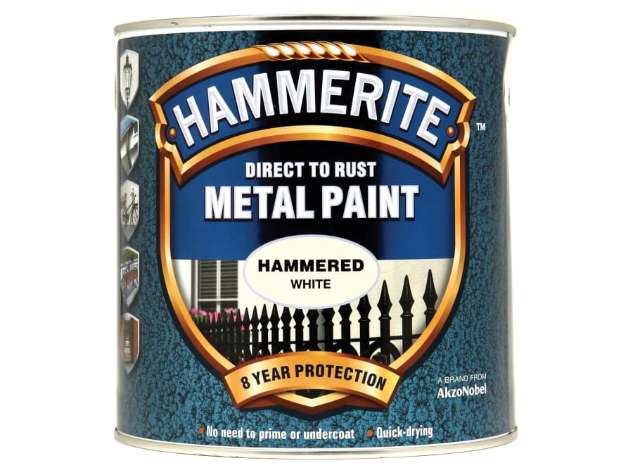 Hammerite 5084839 Direct To Rust Hammered Metal Paint 2.5L White