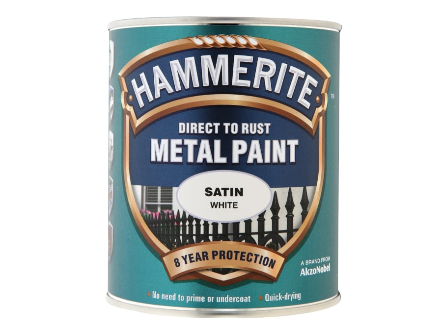 Hammerite 5092886 Direct To Rust Satin Finish Metal Paint 750ml White