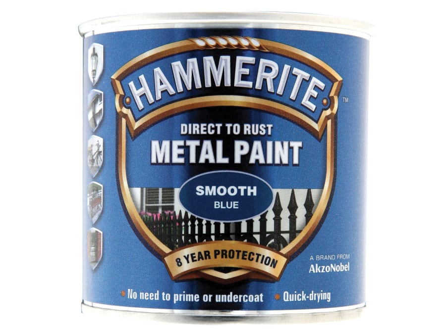 Hammerite 5084884 Direct To Rust Smooth Finish Metal Paint Blue 250ml