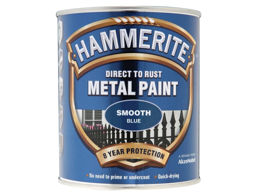 Hammerite 5092826 Direct To Rust Smooth Finish Metal Paint Blue 750ml