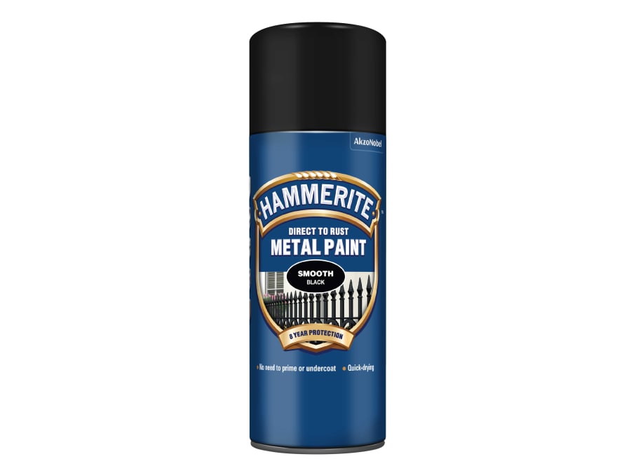 Hammerite 5092965 Direct To Rust Smooth Finish Aerosol Black 400ml