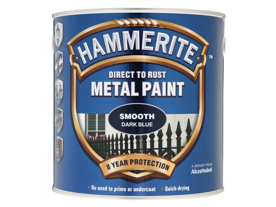 Hammerite 5084845 Direct To Rust Smooth Finish Metal Paint Dark Blue 2.5L