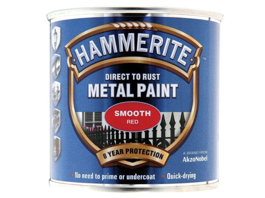 Hammerite 5084869 Direct To Rust Smooth Finish Metal Paint Red 250ml