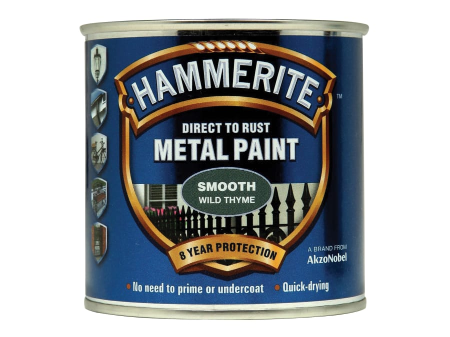 Hammerite 5158229 Direct To Rust Smooth Finish Metal Paint Wild Thyme 250ml
