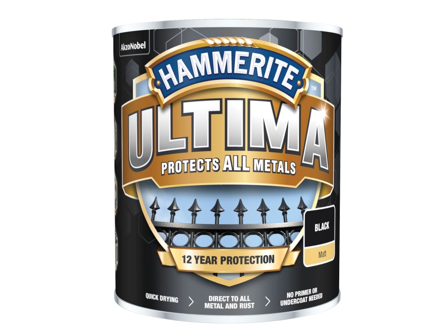 Hammerite 5362532 Ultima Metal Paint Matt Black 750ml