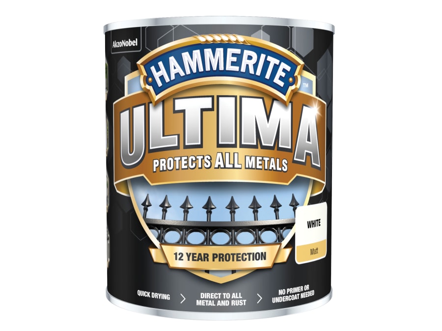 Hammerite 5362538 Ultima Metal Paint Matt White 750ml