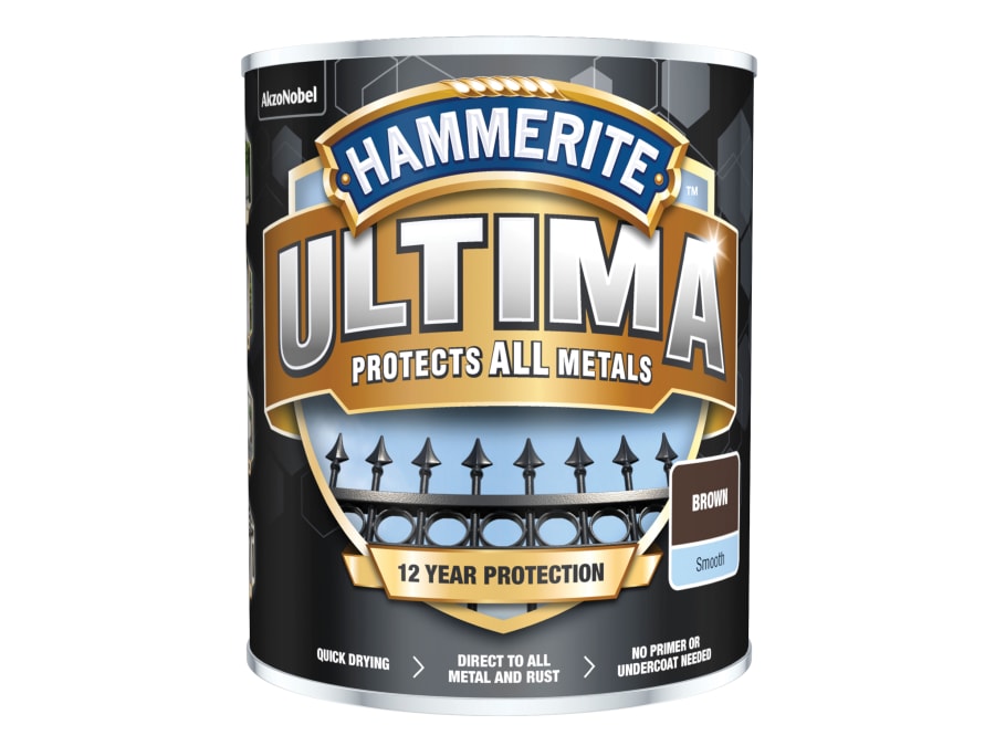 Hammerite 5362530 Ultima Metal Paint Smooth Brown 750ml