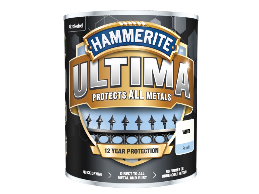 Hammerite 5362531 Ultima Metal Paint Smooth White 750ml