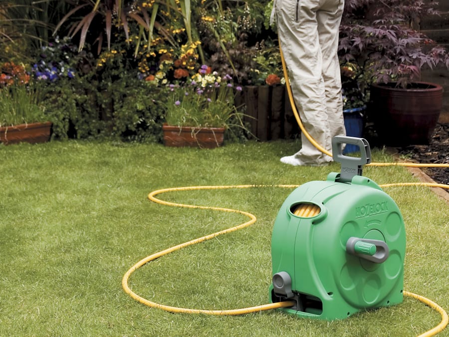 Hozelock 100000918 25m 2-in-1 Compact Hose Reel with 25m Starter Hose