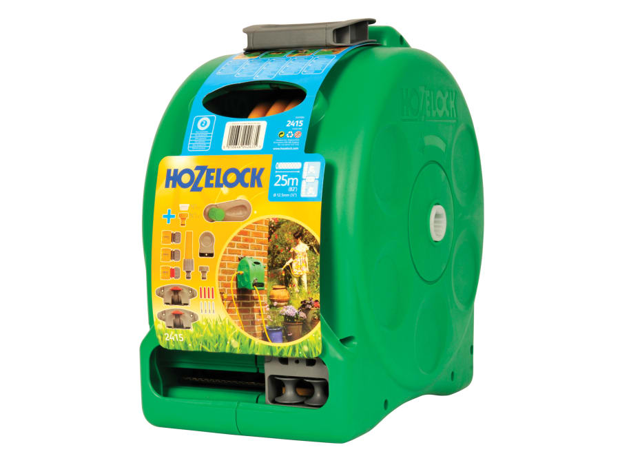 Hozelock 100000918 25m 2-in-1 Compact Hose Reel with 25m Starter Hose