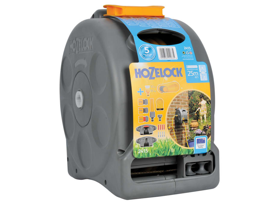 Hozelock 100000918 25m 2-in-1 Compact Hose Reel with 25m Starter Hose