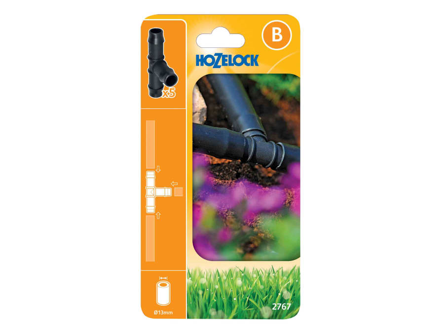 Hozelock 100001331 13mm T-Piece (Pack 5)