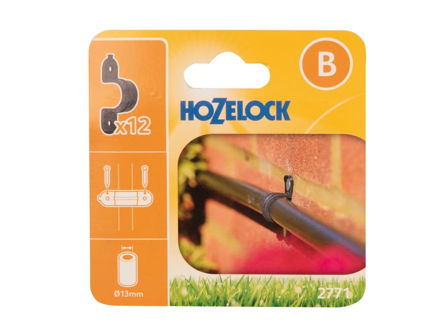 Hozelock 100001340 13mm Wall Clip Pack of 12