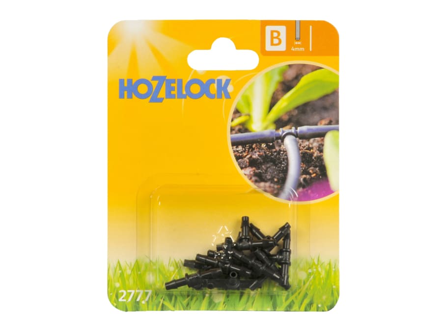 Hozelock 100001350 4mm T-Piece (Pack 12)