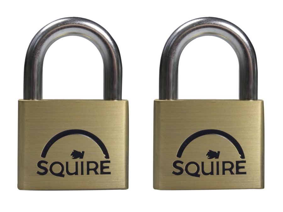 Squire LN5T2XLN5KA 50mm 5-Pin Brass Padlock Twin Pack