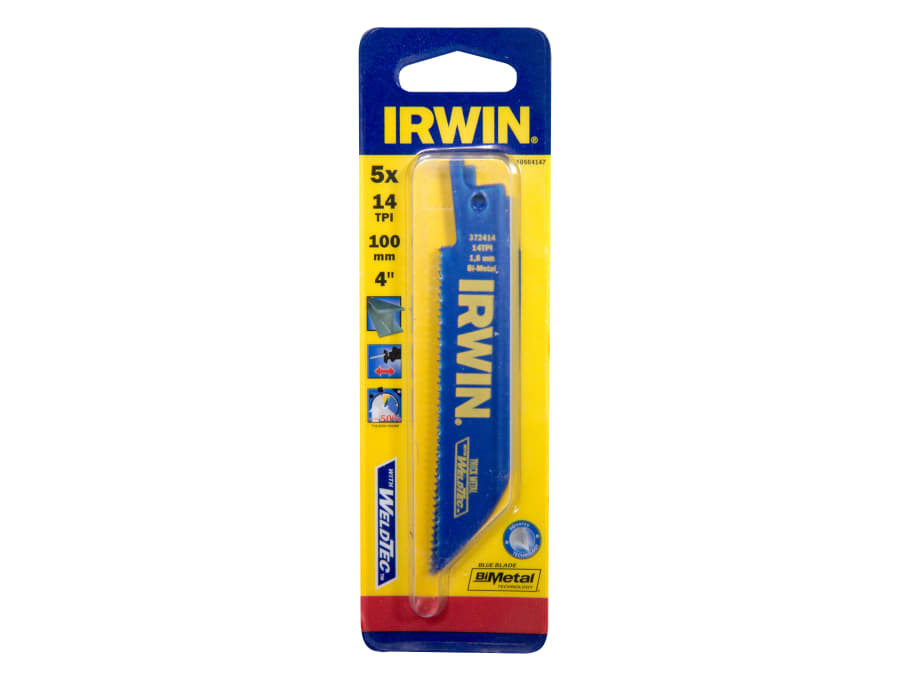 Irwin 10504147 Sabre Saw Blade Metal Cutting 100mm 14 TPI