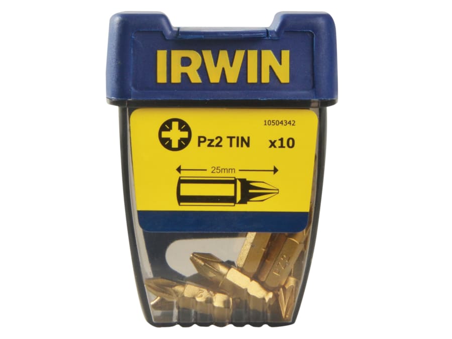 Irwin 10504342 PZ2 25mm Titanium Screwdriver Bits (Pack 10)