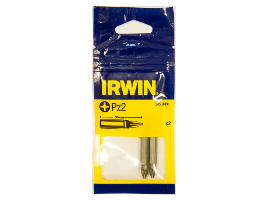 Irwin 10504401 PZ2 50mm Pozidriv Insert Bits (Pack 2)