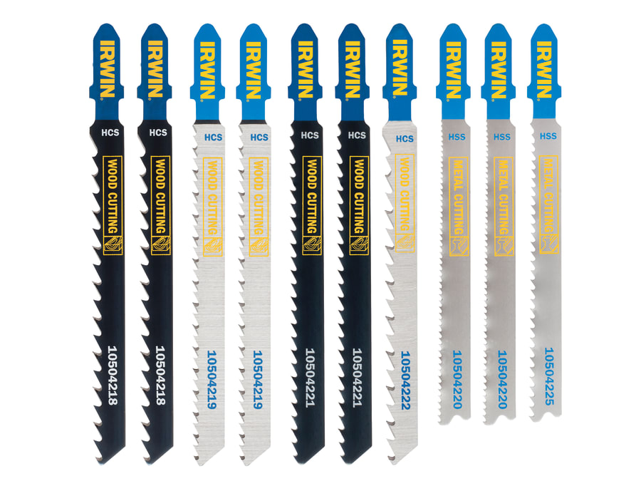 Irwin 10505817 HCS/HSS T-Shank Jigsaw Blade Set 10 Piece