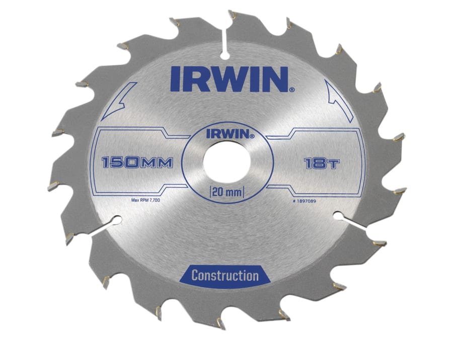 Irwin 1897089 150mm x 20mm x 18T Construction Circular Saw Blade