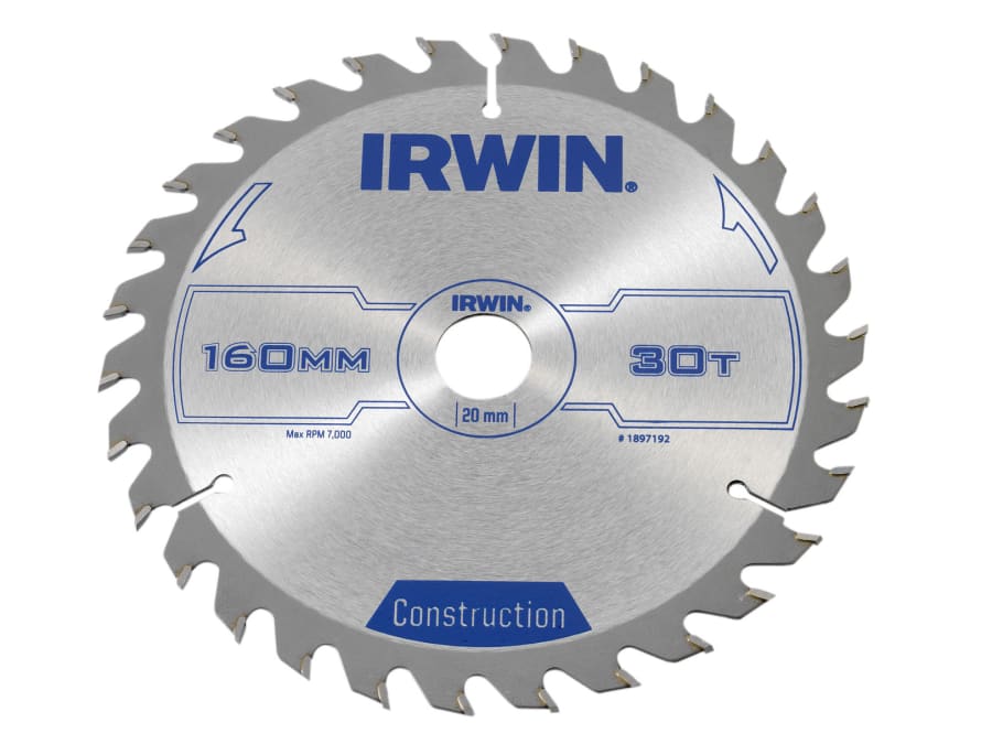 Irwin 1897192 160mm x 20mm x 30T Construction Circular Saw Blade