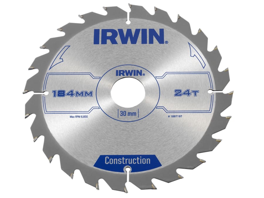 Irwin 1897197 184mm x 30mm x 24T Construction Circular Saw Blade
