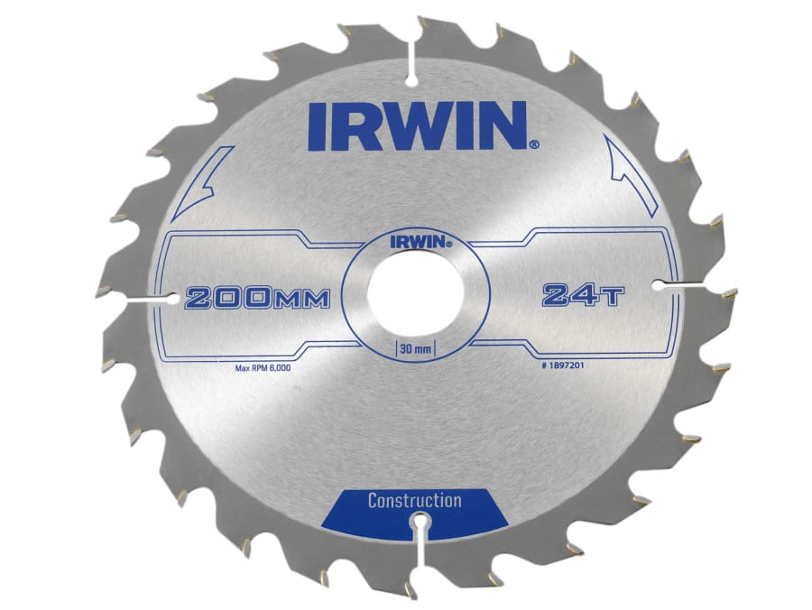 Irwin 1897201 200mm x 30mm x 24T Construction Circular Saw Blade