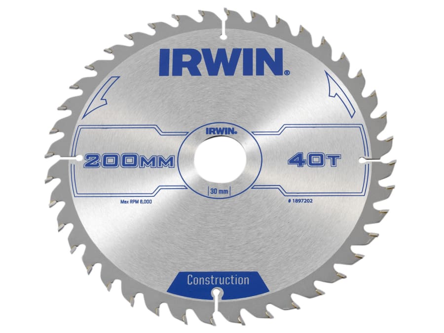 Irwin 1897202 Construction Circular Saw Blade 200 x 30mm 40T ATB