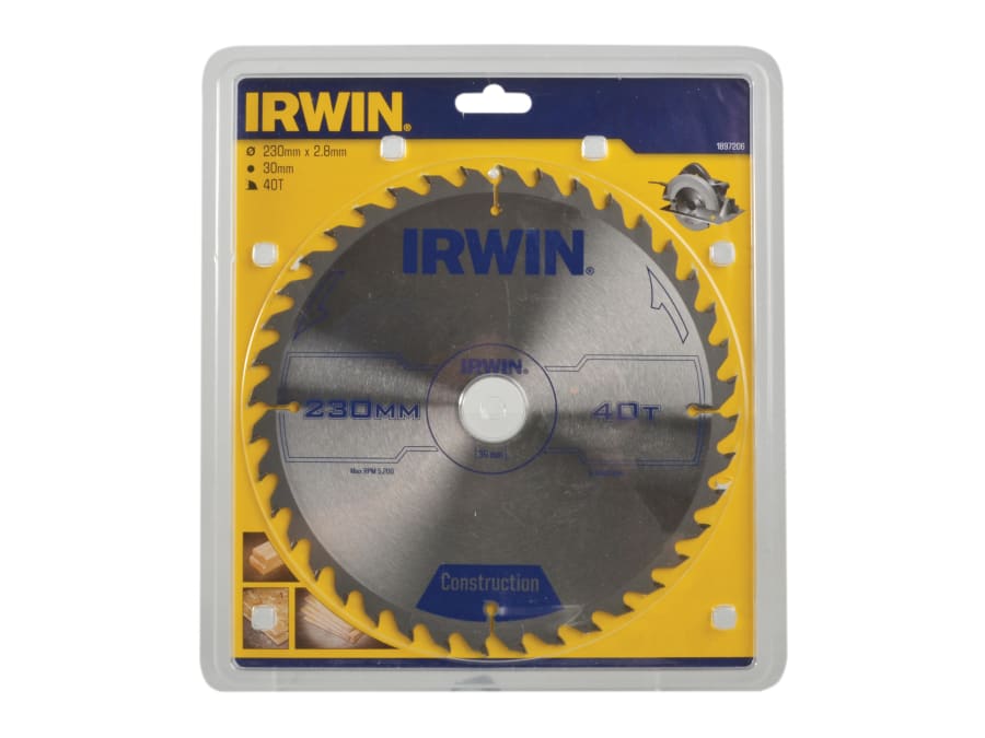 Irwin 1897206 230mm x 30mm 40T Construction Circular Saw Blade