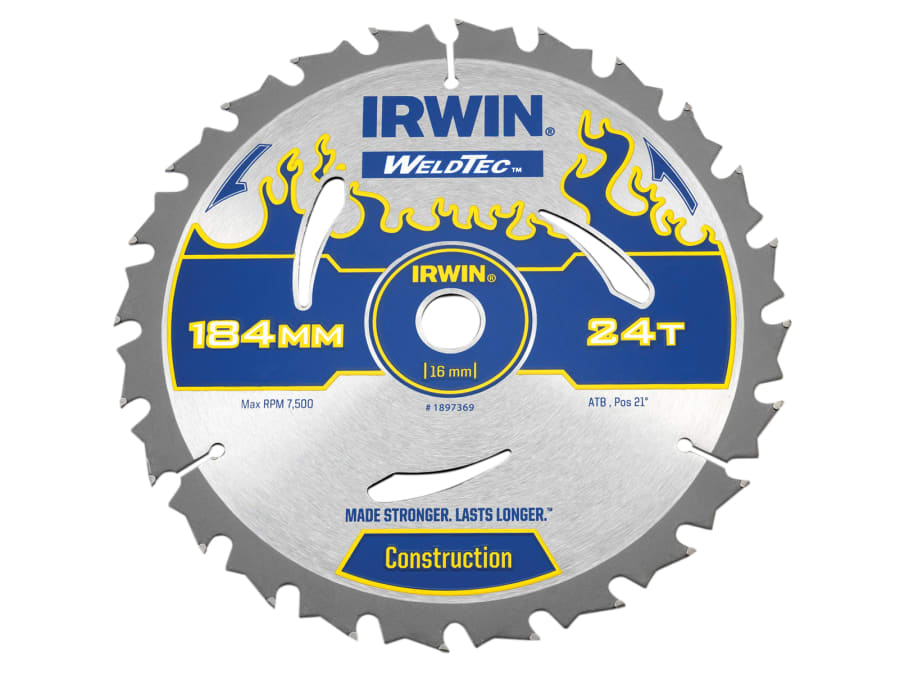 Irwin 1897369 Circular Saw Blade 184 x 16mm x 24T