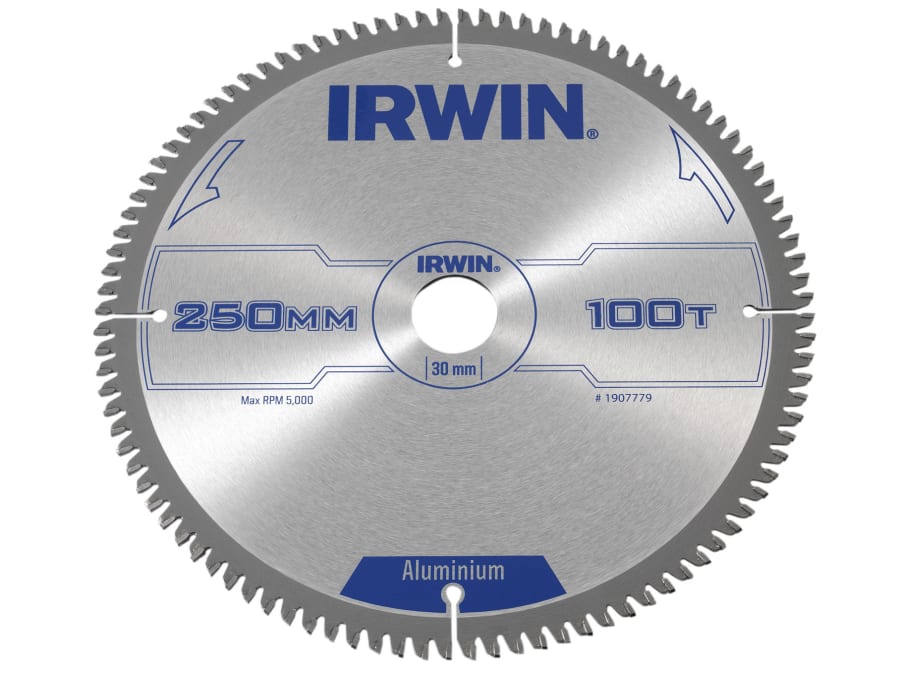 Irwin 1907779 250mm x 30mm 100T TCG Aluminium Circular Saw Blade