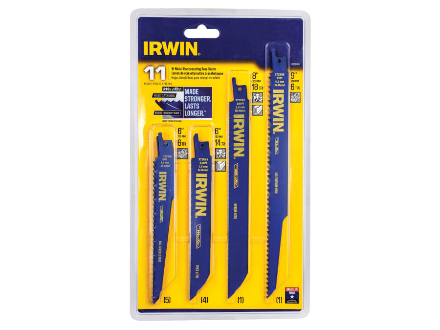 Irwin 4935496 Bi-Metal Reciprocating Blade Set 11 Piece