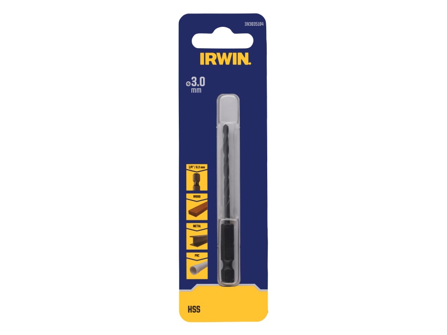 Irwin IW3035104 3.0mm Hex Shank HSS Drill Bit