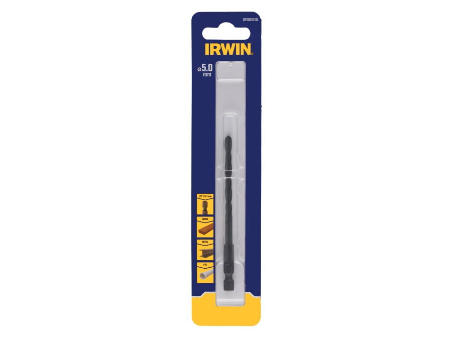 Irwin IW3035106 5.0mm Hex Shank HSS Drill Bit
