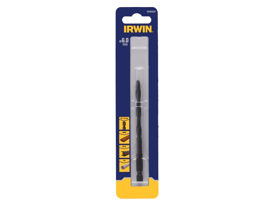 Irwin IW3035107 6.0mm Hex Shank HSS Drill Bit