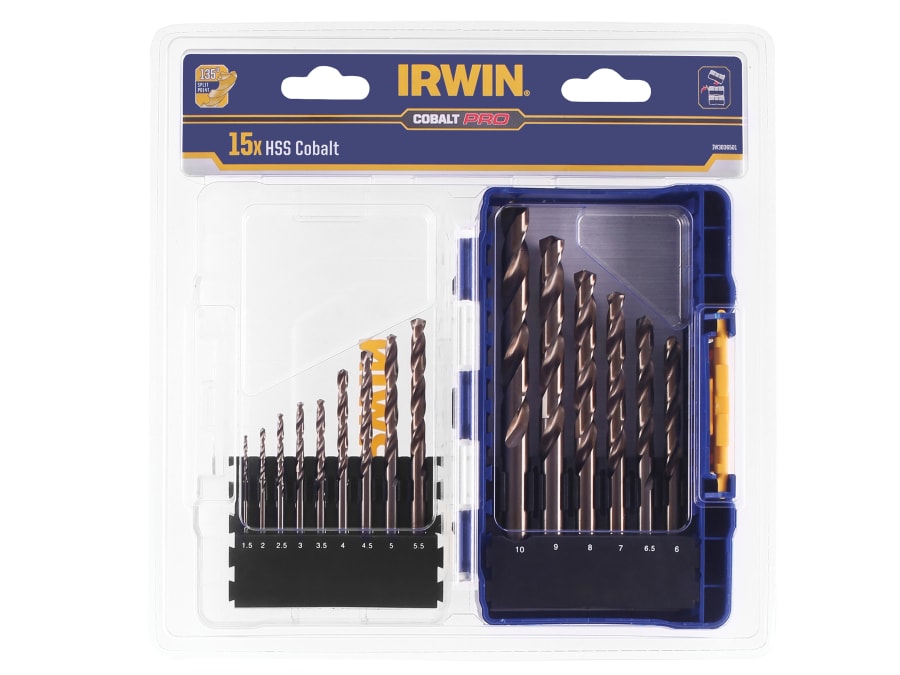 Irwin IW3036501 15 Piece HSS Cobalt Drill Bit Set