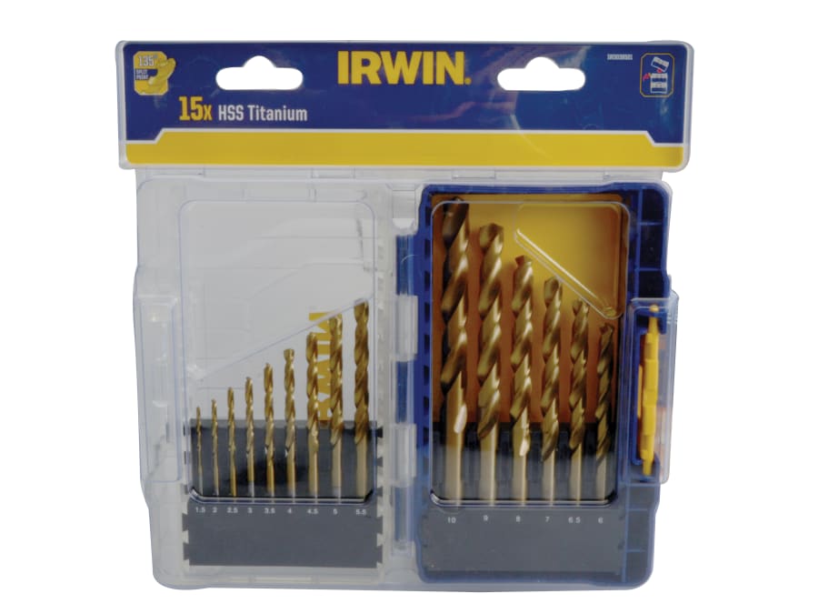 Irwin IW3038501 15 Piece Titanium Metal Drill Bit Set