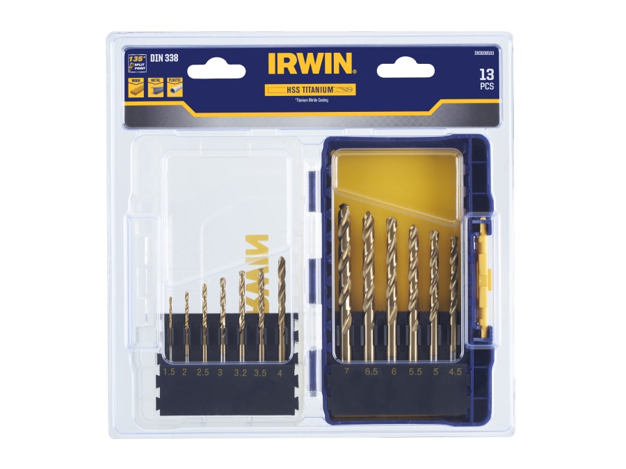 Irwin IW3038503 13 Piece Titanium Metal Drill Bit Set