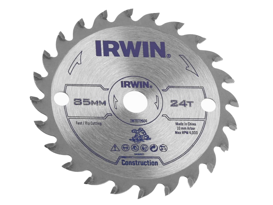 Irwin IW7072604 85mm x 10mm x 24T General Purpose Saw Blade