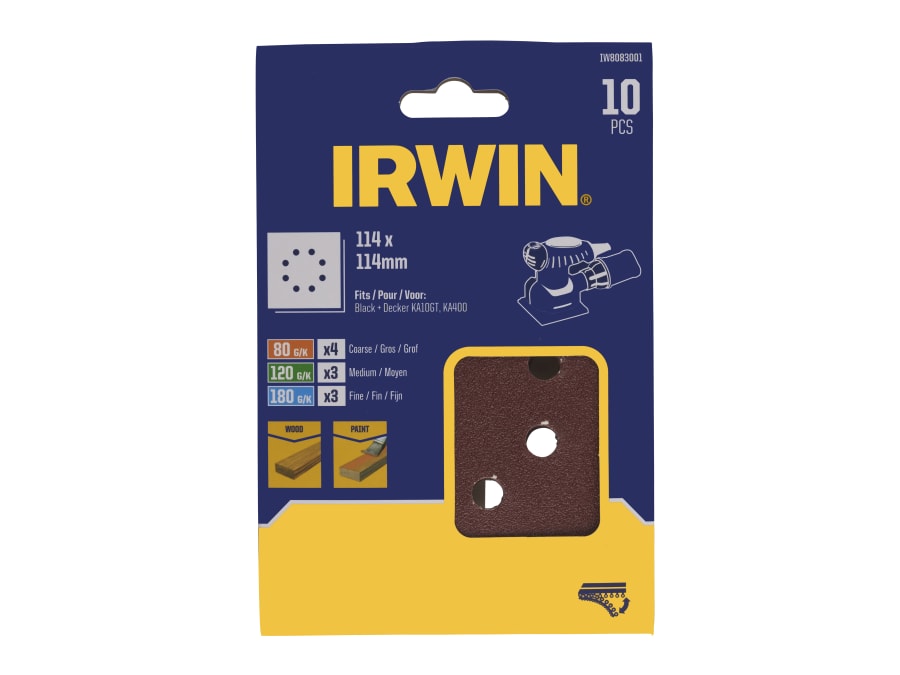 Irwin IW8083001 1/4" Sanding Sheets 10 Piece