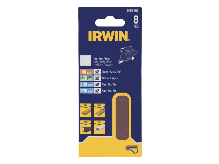 Irwin IW8083215 8 Piece Detail Sanding Sheet Set