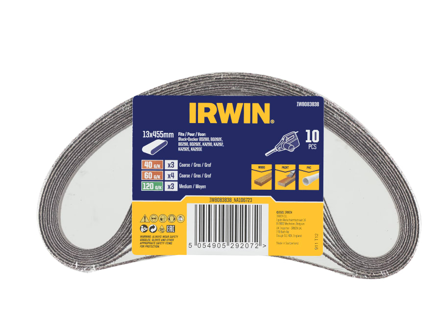 Irwin IW8083838 Sanding Belt Set 10 Piece