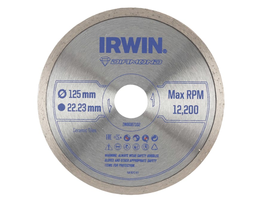 Irwin IW8087102 125 x 22.23mm Continuous Rim Diamond Blade
