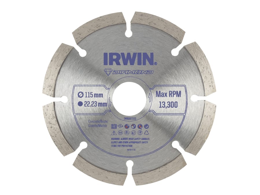 Irwin IW8087103 115mm Segmented Diamond Blade