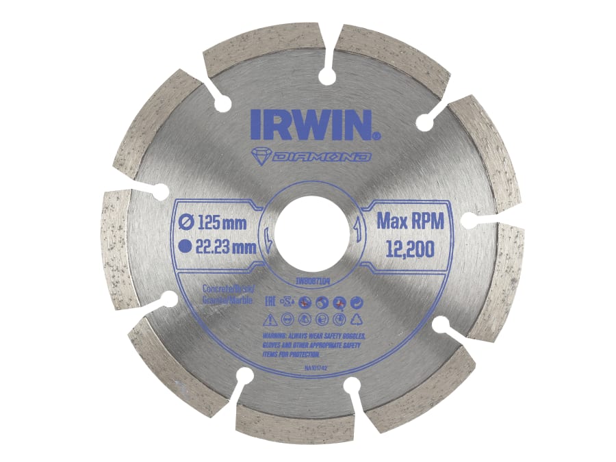 Irwin IW8087104 Segmented Diamond Blade 125 x 22.23mm