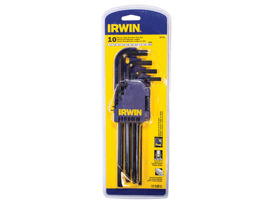 Irwin T10756 10 Piece Metric Long Arm Hex Key Set