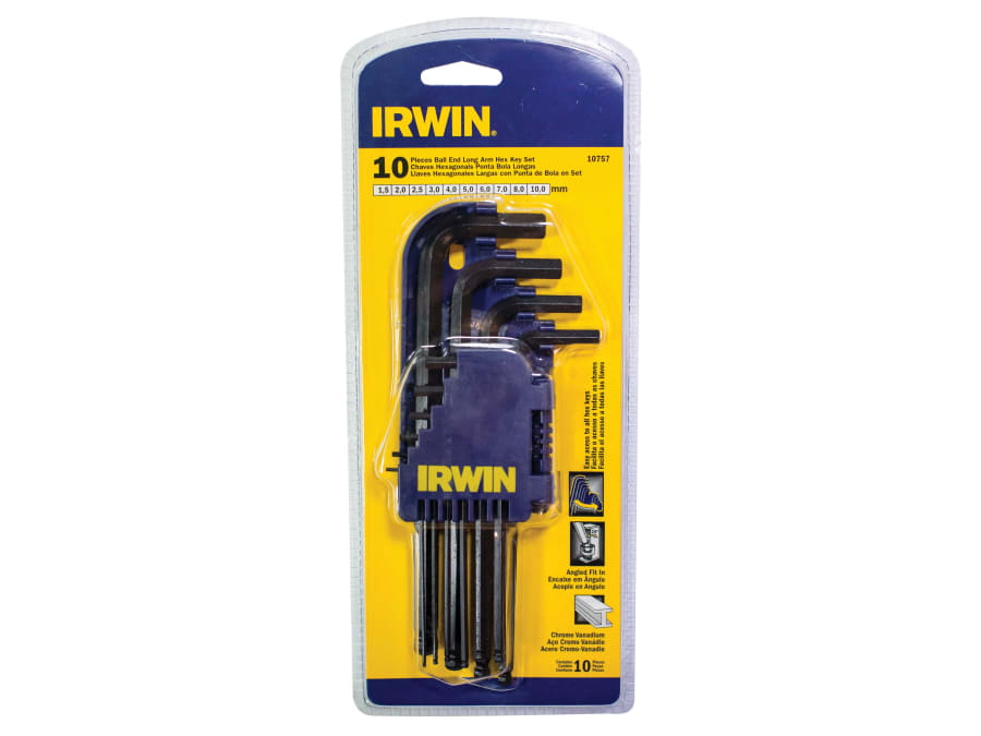 Irwin T10757 10 Piece Metric Long Arm Ball End Hex Key Set